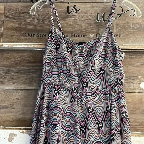 San Souci Dress Ladies Flowy Maxi Dress Size S purple and teal unique design - Picture 4 of 12